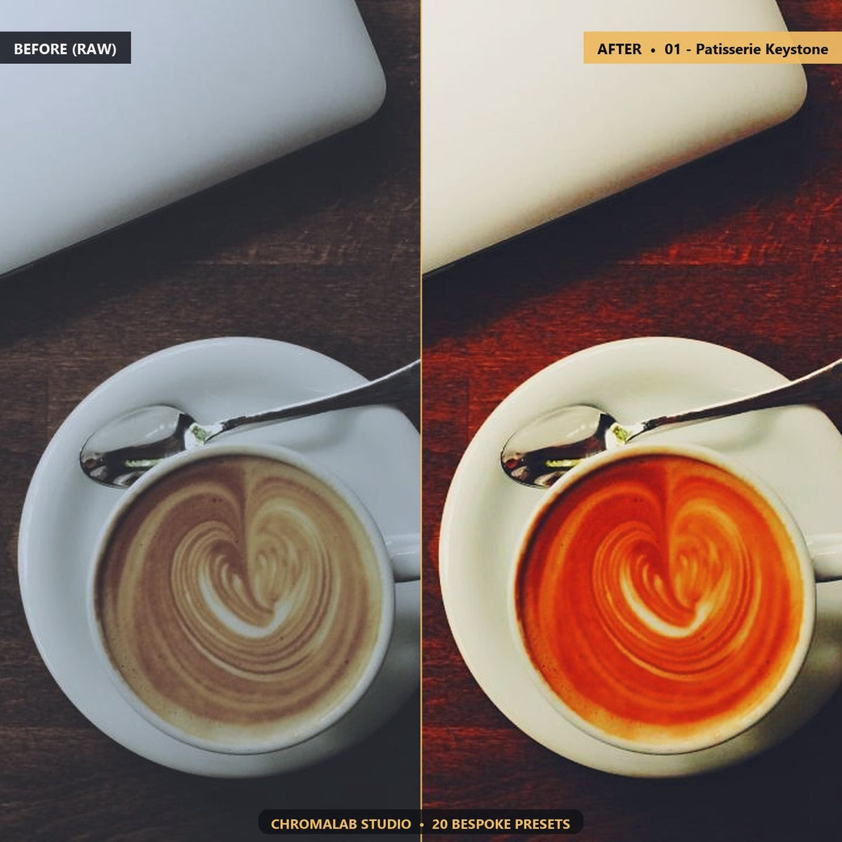 Food Bakery Cafe Menu - Before & After Split