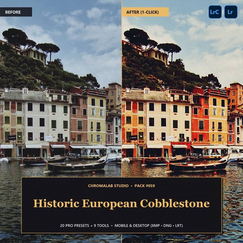 Historic European Cobblestone — 20 Lightroom Presets (Mobile & Desktop) - Cover